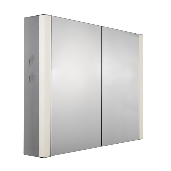 Dbl Mirrored Door Medicine Cabinet W/ Usb,Sd Card,Bluetooth,Fm Radio,S